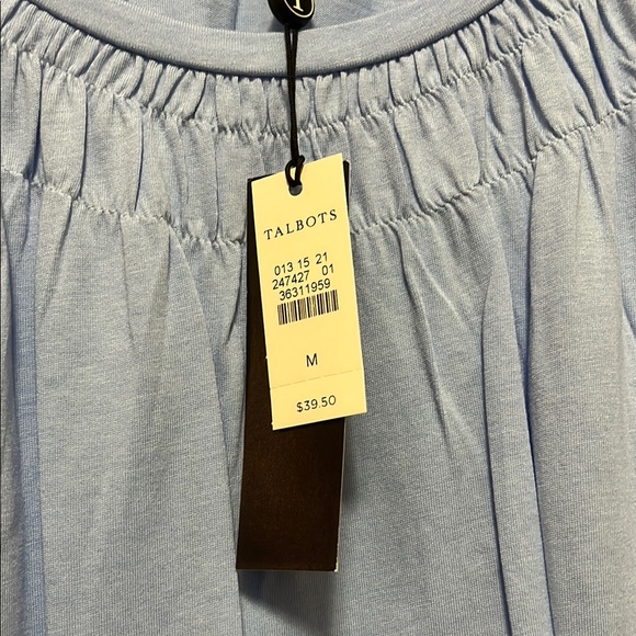 Talbots Blue Ruched Blouse with 3/4 Sleeves - Picture 3 of 6